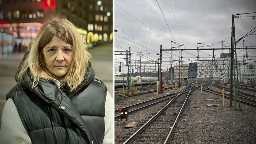 Pendlaren Monika Szabuniewicz till vänster, till höger spår vid Göteborgs central.