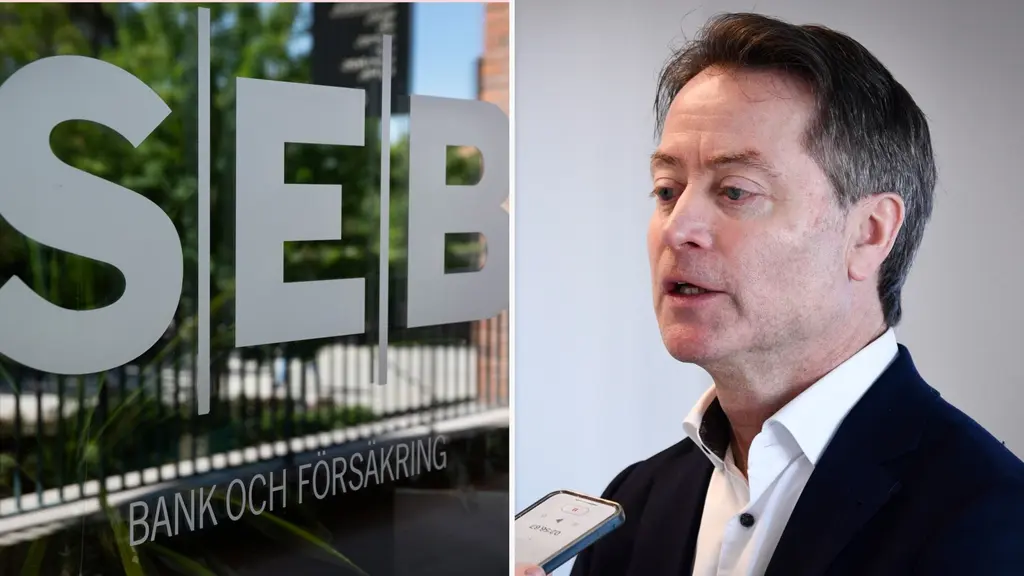 Till vänster: SEB logga på fönster. Till höger: Torbjörn Becker.