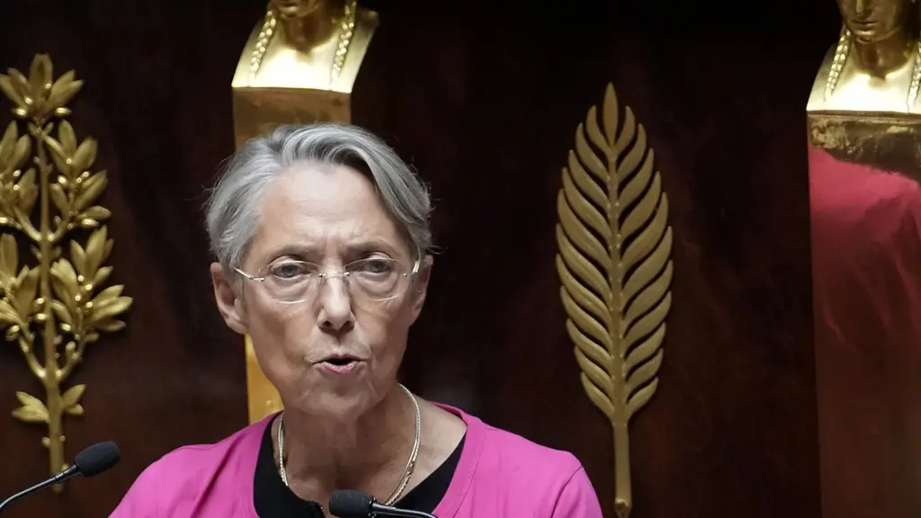 Frankrikes premiärminister Elisabeth Borne under sin regeringsförklaring