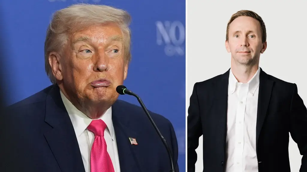 Donald Trump, president i USA, och Filip Andersson, chefsanalytiker på Danske Bank.