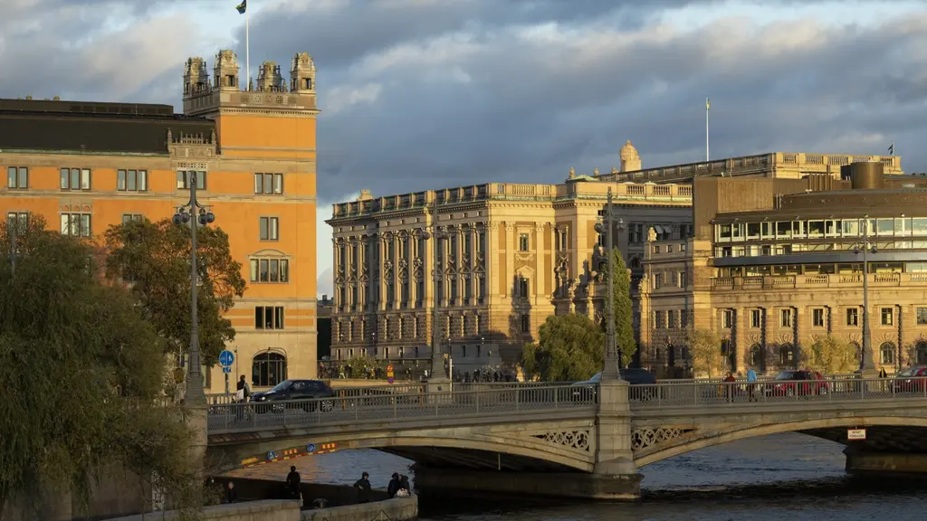 Regeringskansliet Rosenbad och riksdagen.