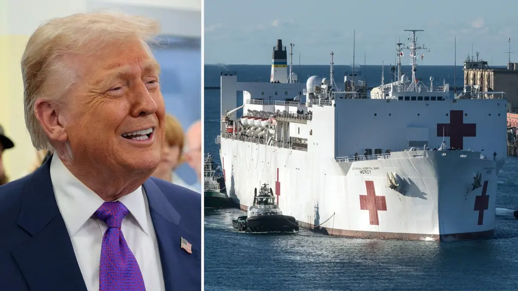 Trump skickar sjukhusbåten USNS Mercy till Grönland.