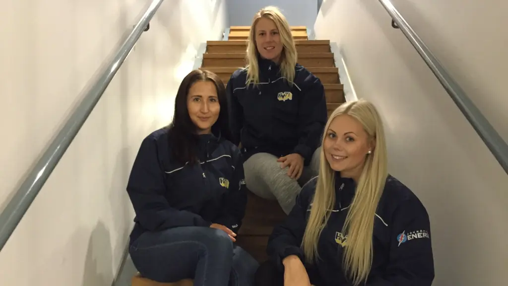 HV71:s Jenni Asserholt, Fanny Rask och Sabina Eriksson.