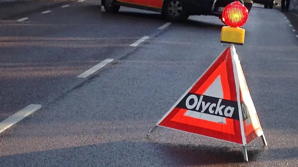 En skylt som markerar olycka. Foto: Jenny Norberg/Sveriges Radio.