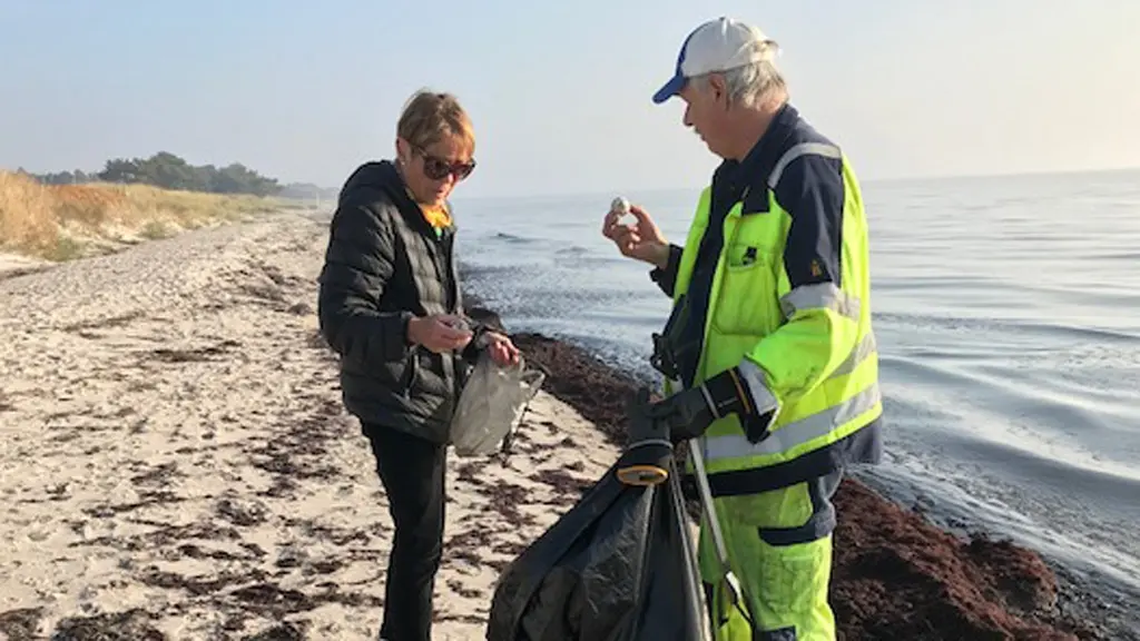 Kvinna och man undersöker bollarna