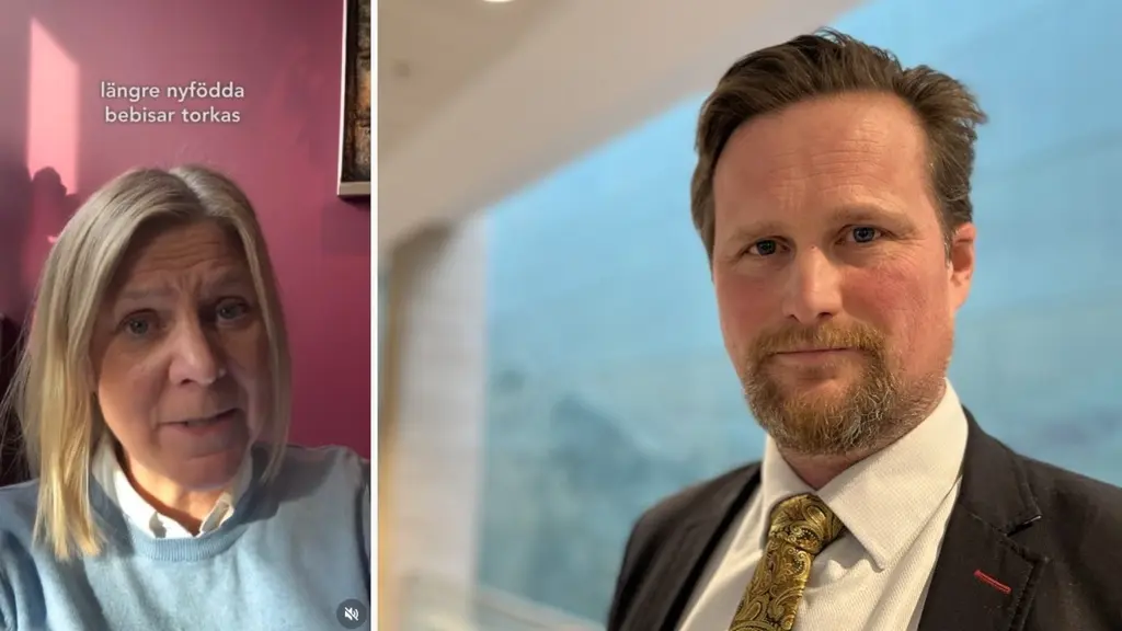 Bildcollage med två personer i olika miljöer. Den vänstra individen befinner sig i ett rum med en bokhylla i bakgrunden, medan den högra är klädd i kostym och står vid en glasvägg med naturligt ljusinsläpp.