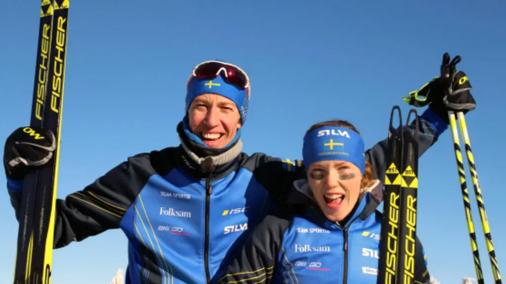 Erik Rost blev trea i dag. Här tillsammans med Tove Alexandersson. Foto: Svenska Orienteringsförbundet