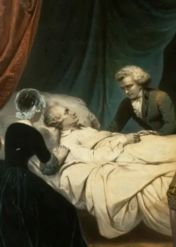 George Washington på sin dödsbädd.