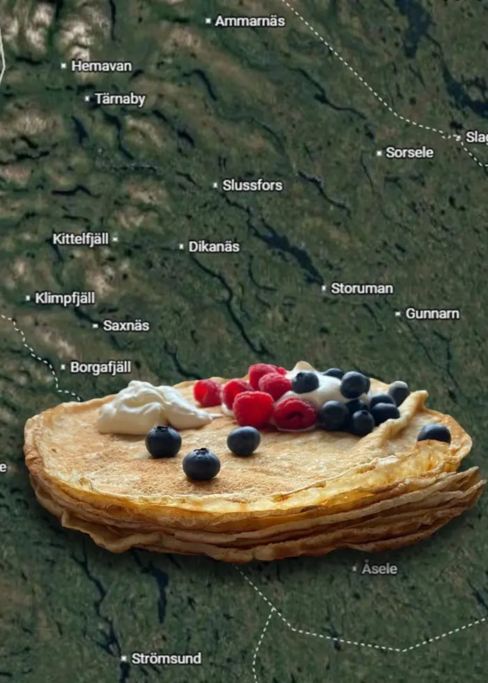 karta med pannkakor