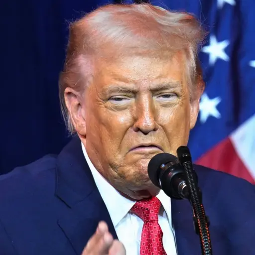 Donald Trump framför amerikansk flagga