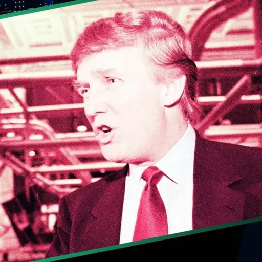 En ung Donald Trump på Wall Street-börsens golv. 